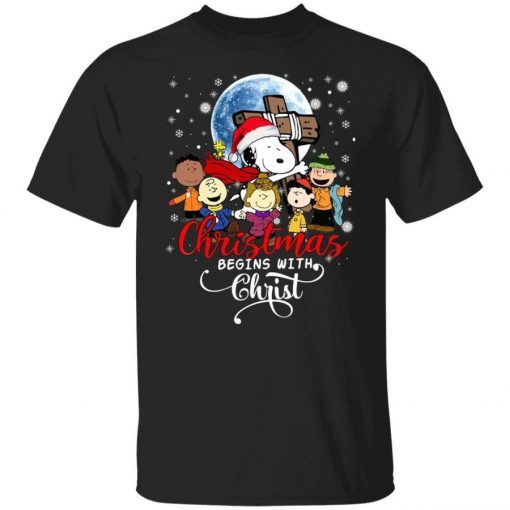 Snoopy Christmas Begin With Christ Gift TShirt