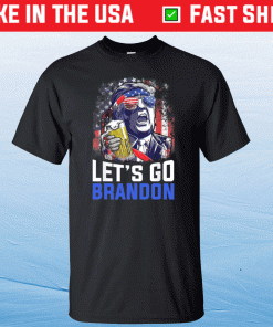 Trump Drinking Beer Let's Go Brandon Anti Conservative Tall Unisex TShirt