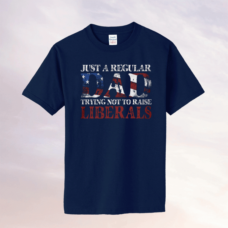 Just a regular dad trying not to raise liberals unisex t-shirt