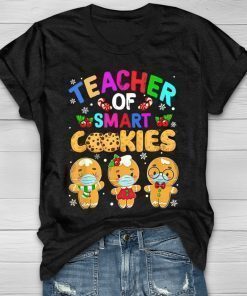 Teacher Of Smart Cookies Christmas Gingerbread Gift TShirt