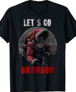 Santa Claus Let's Go Brandon Costume Soldier Santa TShirt