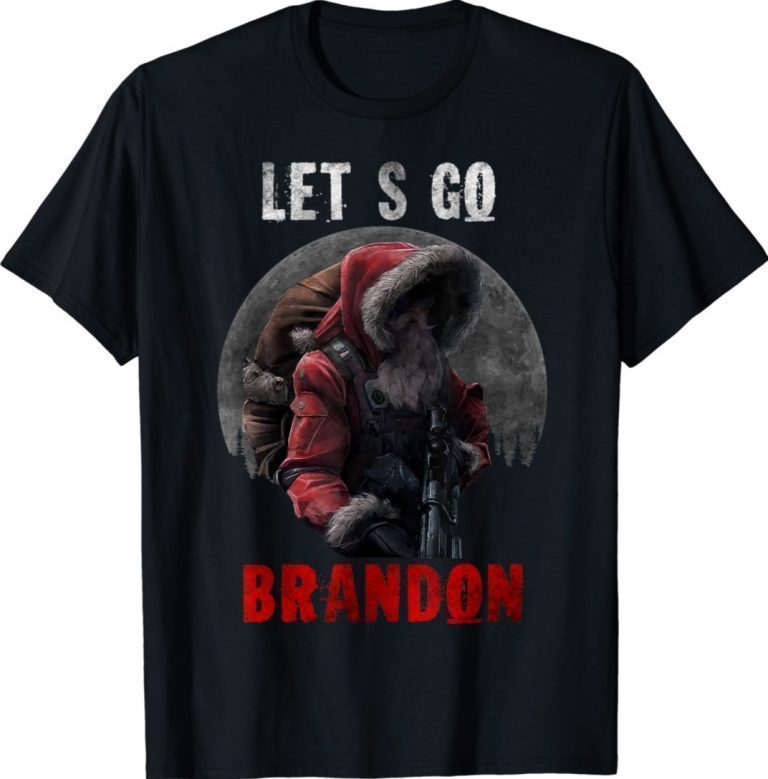 Santa Claus Let's Go Brandon Costume Soldier Santa TShirt