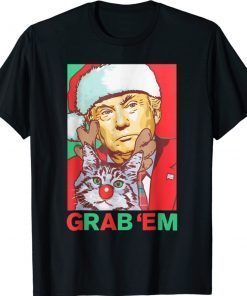 Trump Cat Grab' Em Christmas Trump Vintage TShirt