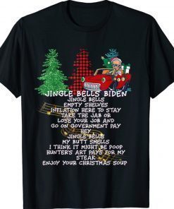 Jingle Bells Biden Smells Santa Plaid Tree Christmas Xmas Shirts