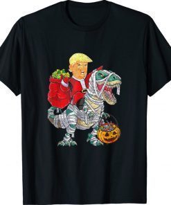 Trump Riding Dinosaur T Rex Christmas Xmas Costume Funny Shirts