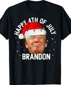 Donald Trump Santa Hat Christmas Happy 4th of July Biden Brandon Shirts