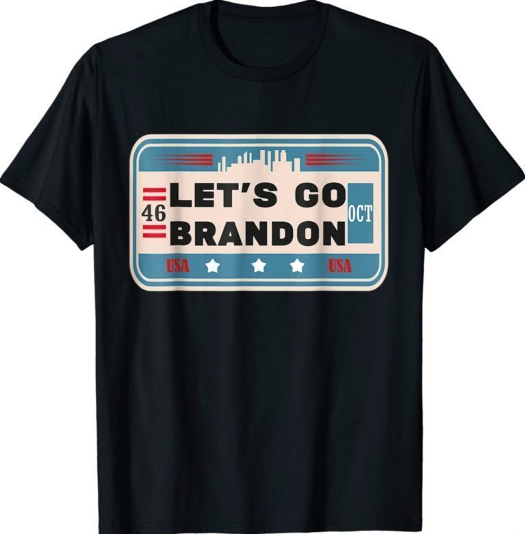 Let's Go Brandon Biden Chant US Car License Plate Vintage Shirt