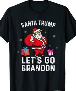 Santa Trump Let's Go Brandon Ugly Christmas Gift TShirt