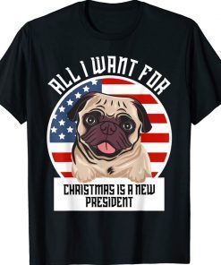 Christmas Dog Anti Joe Biden American Flag Vintage TShirt