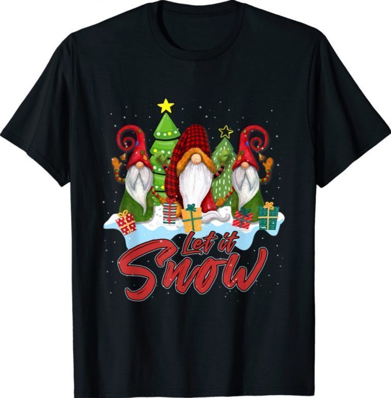 Three Christmas Dwarf Let It Snow Funny T-Shirt