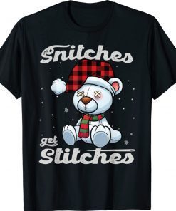 Snitches Get Stitches Xmas Matching Pajamas Santa Hat 2022 Shirts