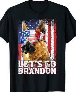 Lets Go Brandon Funny Dog US Flag Vintage TShirt