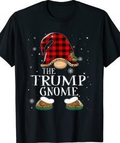 Trump Gnome Buffalo Plaid Matching Family Christmas Funny T-Shirt