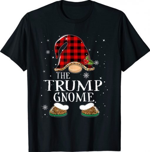 Trump Gnome Buffalo Plaid Matching Family Christmas Funny T-Shirt