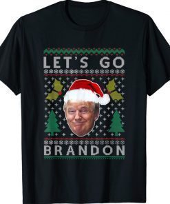 Santa Trump Let's Go Brandon Ugly Sweater Pajama Christmas 2021 Shirts