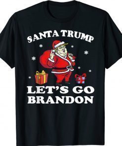 Santa Trump Let's Go Brandon Trump Ugly Christmas Funny TShirt