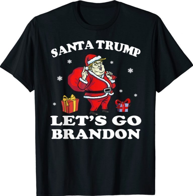 Santa Trump Let's Go Brandon Trump Ugly Christmas Funny TShirt