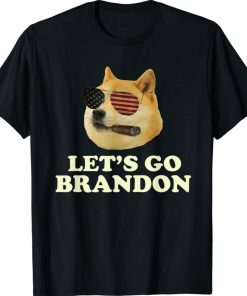 Lets Go Brandon US Flag Dog Glasses Funny Shirts