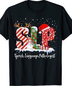 SLPA Therapist Speech Language Pathology Santa Christmas Xmas TShirt