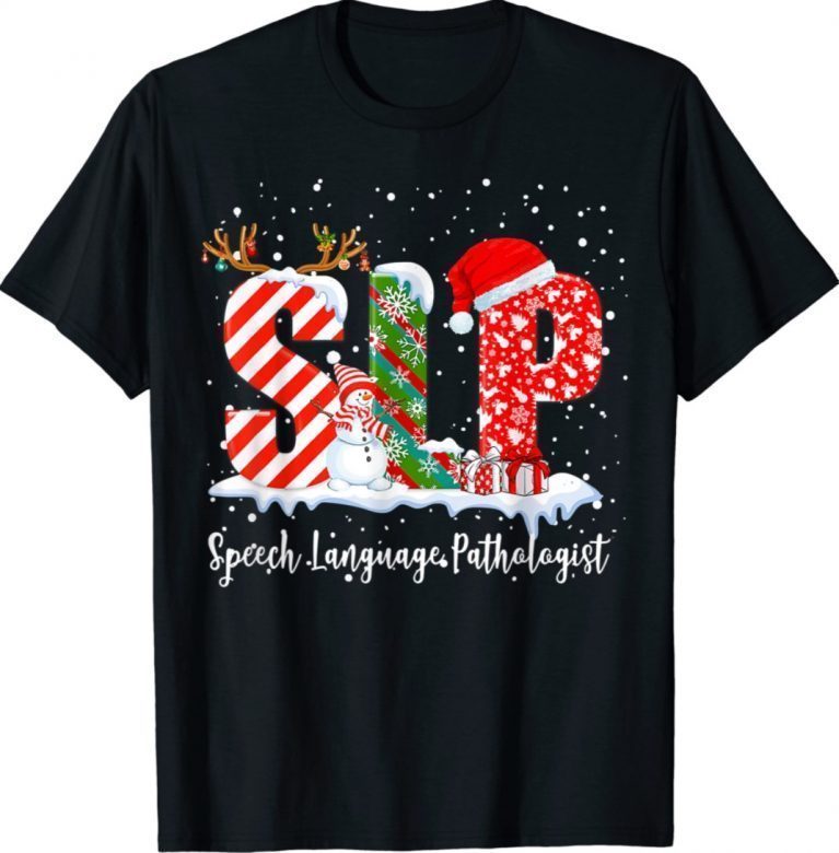 SLPA Therapist Speech Language Pathology Santa Christmas Xmas TShirt