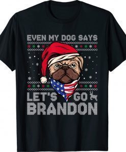 Bulldog Let's Go Brandon Ugly Christmas Anti Biden Dog Lover Funny Shirts