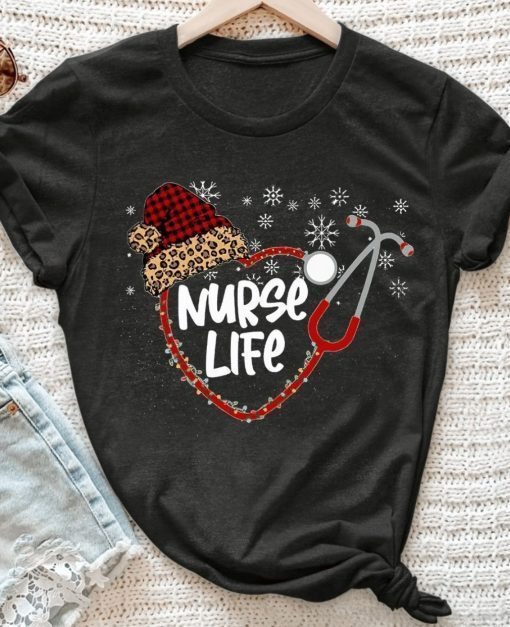 Nurse Life Chritmas Xmas Funny Shirts