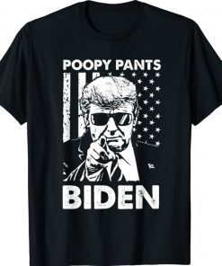 Poopy-Pants Biden Trump American Flag Anti Joe Biden 2021 TShirt
