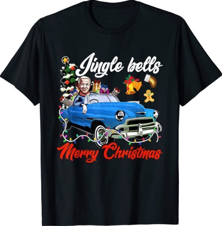 Jingle Joe Biden Funny Santa Trump Ugly Christmas Vintage T-Shirt