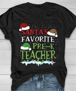 Santas Favorite Pre-K Teacher Xmas TShirt