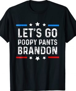 Vintage Flag Let's Go Poopy Pants Brandon T-Shirt