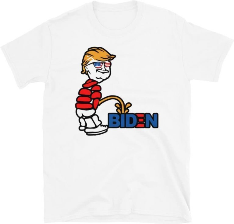 Trump Flag Sunglasses Peeing Pissing Pee On Biden 2021 TShirt