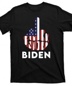 Vintage Fuck Biden Middle Finger USA Flag Shirts