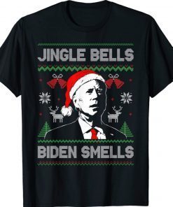 Santa Biden Jingle Bells Biden Smells Ugly Christmas Xmas TShirt