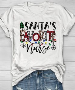 Santas Favorite Nurse Christmas Xmas TShirt