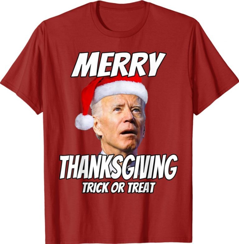 Funny Joe Biden Merry Thanksgiving Trick Or Treat 2021 TShirt