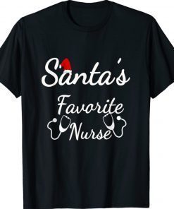 Santa's Favorite Nurse Merry Xmas Party Crew Tee Shirt