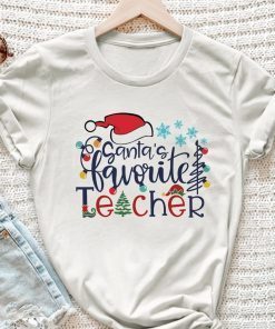 Santas Favourite Teacher Christmas 2021 T-Shirt