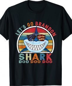 Vintage Let's Go Brandon Shark Doo Doo Doo Anti Biden TShirt