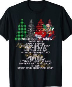 Jingle Bells Biden Smells Santa Plaid Tree Christmas Sweater 2022 Shirts