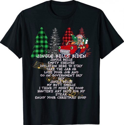 Jingle Bells Biden Smells Santa Plaid Tree Christmas Sweater 2022 Shirts