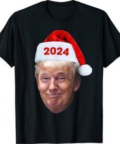 Trump 2024 Christmas Santa Hat Trump Lovers Vintage TShirt