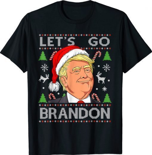 Funny Let's Go Brandon Trump Ugly Christmas TShirt