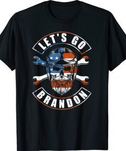 Let's Go Brandon American Biker USA Flag 2021 TShirt