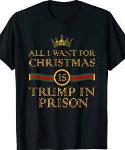 All I Want Christmas Is Trump In Prison Political Tee Shirt