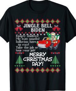 Jingle Bells Biden Smells Santa Trump Ugly Christmas 2022 Gift TShirt