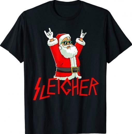 Funny Sleigher Christmas Heavy Metal Music Shirts