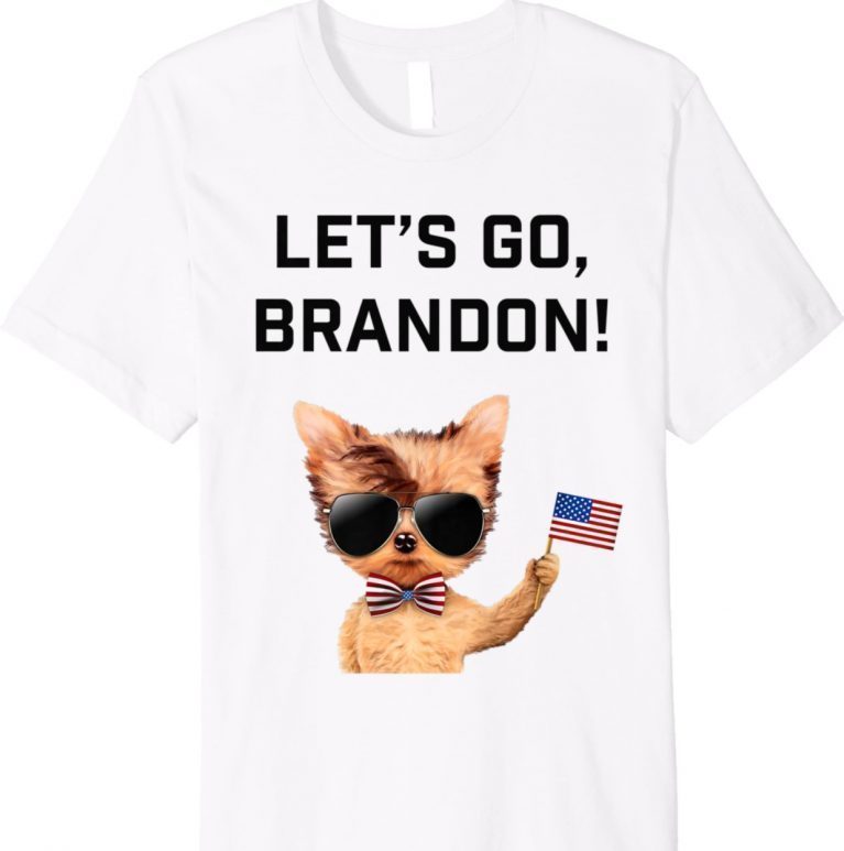 Vintage Let's Go Brandon Dog US Flag Shirts