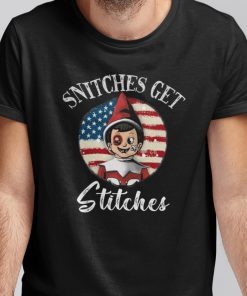 Vintage American Flag Snitches Get Stitches Shirt