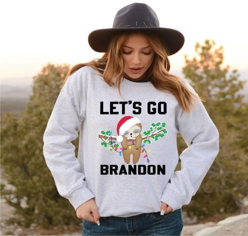 Let's Go Brandon Sleeping Sloth Christmas Xmas TShirt