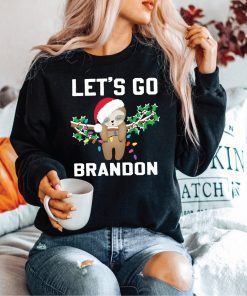 Let's Go Brandon Sleeping Sloth Christmas Xmas TShirt